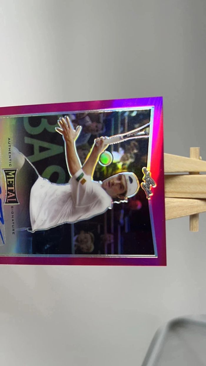 2016 Leaf Metal Tennis Sébastien Grosjean rose Auto 5/10 - photo numéro 3