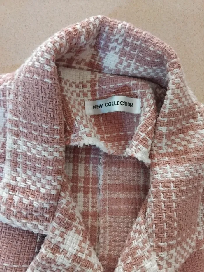 Blazer à carreaux rose et blanc - photo numéro 4