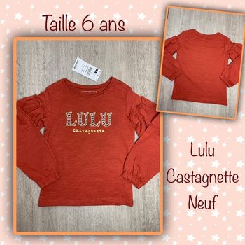 T-shirt ML avec inscription brodée - taille 6 ans - neuf