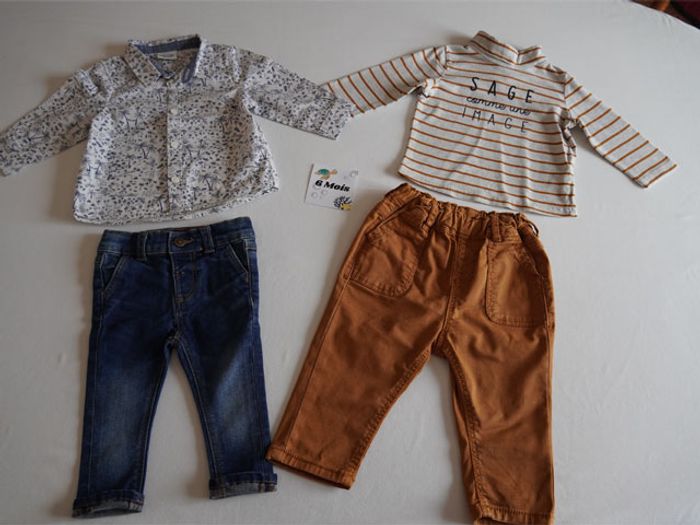 Lot n°11 Vêtements Tape à l'oeil 6 mois : 6 Pantalons + 6 Hauts - photo numéro 4