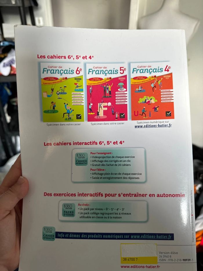 Cahier de français 5 eme version corrigé hatier - photo numéro 2