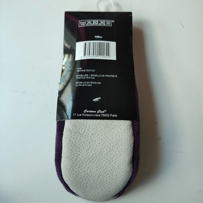 Ballerines en velours violet, très moelleuses, semelles en cuir, 36-37 - photo numéro 4