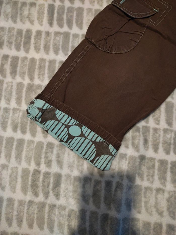 Pantalon a jambes larges marron turquoise Roxy Quiksilver 5 ans - photo numéro 2
