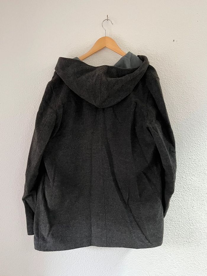 Grand duffle coat vintage gris foncé / anthracite à capuche - photo numéro 5