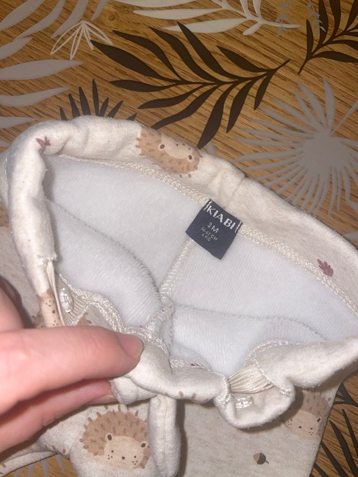 Jogging molletonné crème beige à motif hérisson kiabi bb 3 mois - photo numéro 2