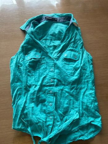 chemise courte bleue