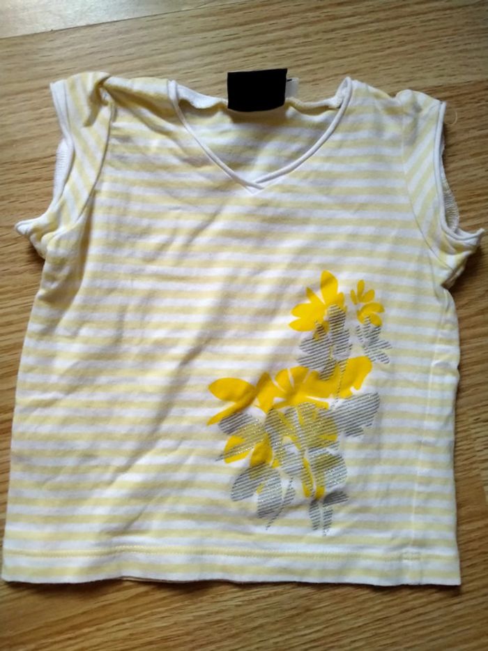 Débardeur jaune et blanc. Sergent major. Bébé 18 mois - photo numéro 2