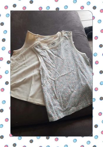Lot de 2 T-shirts sans manches – Taille 18 mois Neufs
