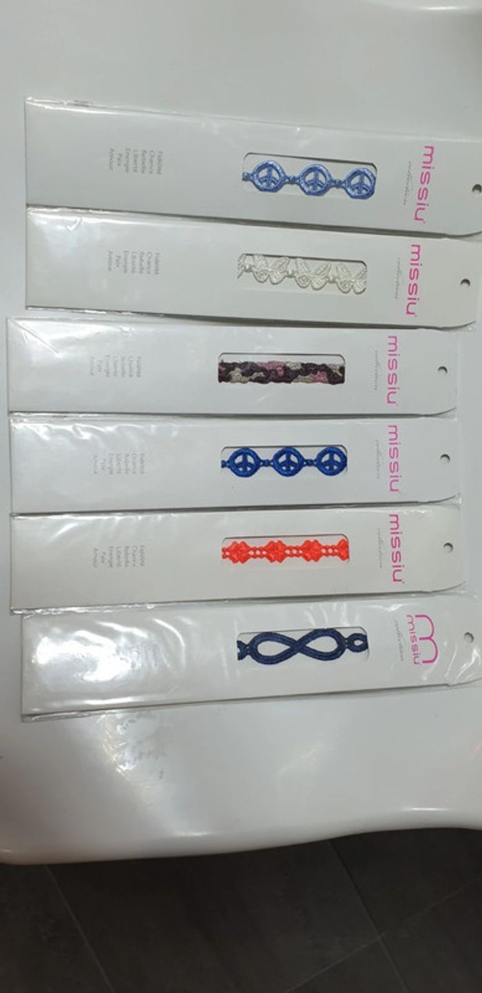Lot 6 bracelets tendances en tissu neuf - photo numéro 11