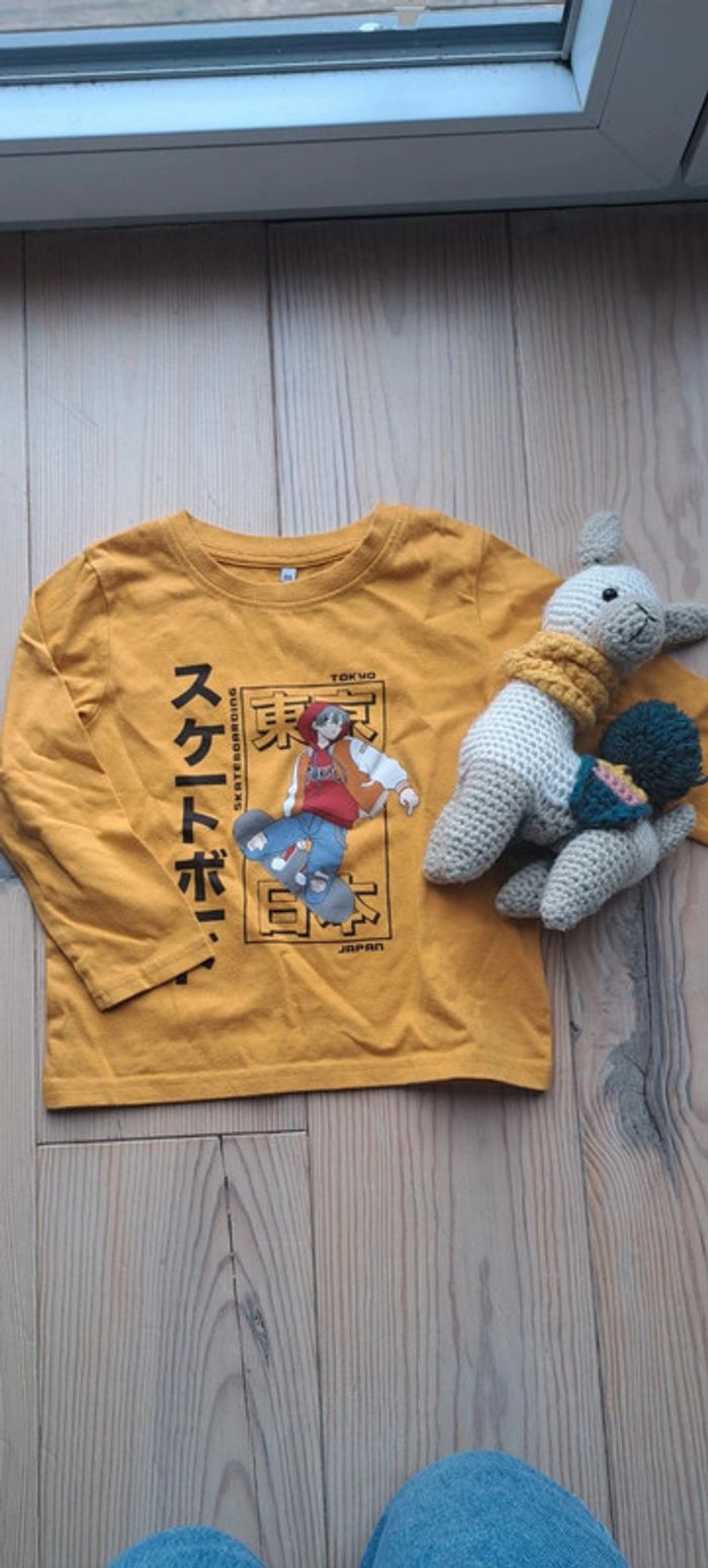 T shirt manches longues thème Japon 4 ans