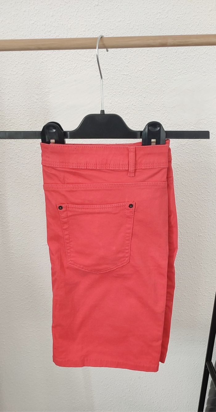 Jupe droite rose unie Camaïeu - Taille 42 - photo numéro 3