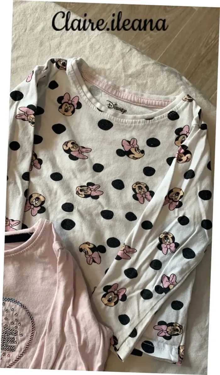 🛑 lot t-shirt 🛑 minnie 12 mois - photo numéro 3