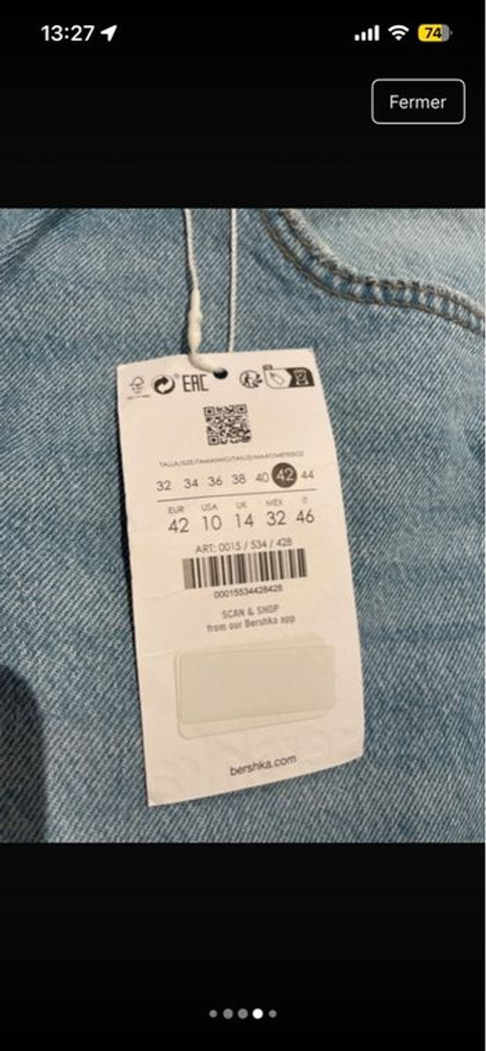 Jeu bleu clair straight taille 42 Bershka neuf avec étiquette - photo numéro 5