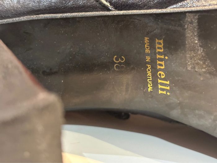 Bottines à talons carré en cuir minelli taille 38 - photo numéro 4
