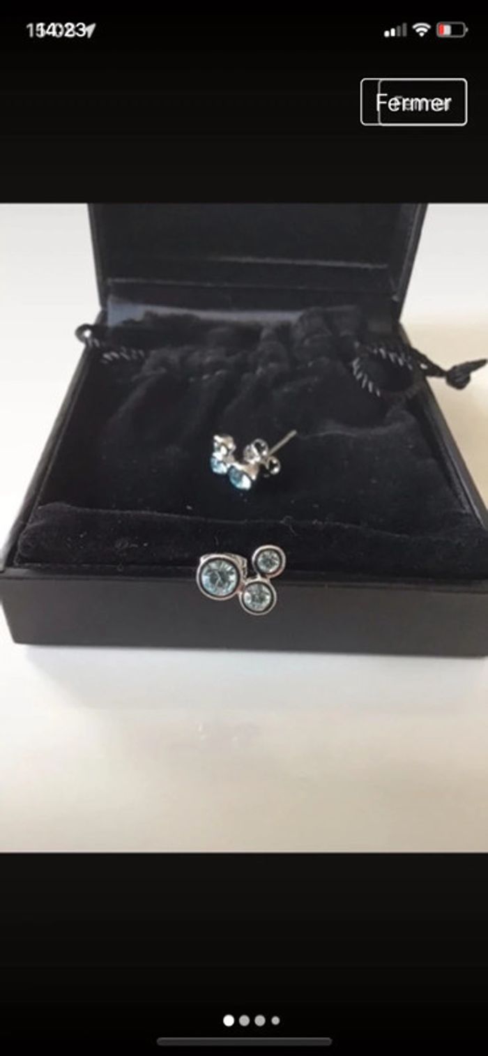 Boucles d’oreilles bleu clair neuves Swarovski élément