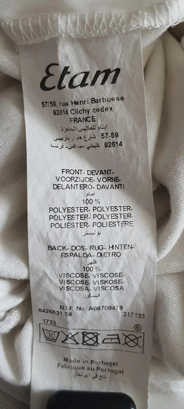 Tee-shirt femme bi-matière "ETAM" taille XL - photo numéro 5