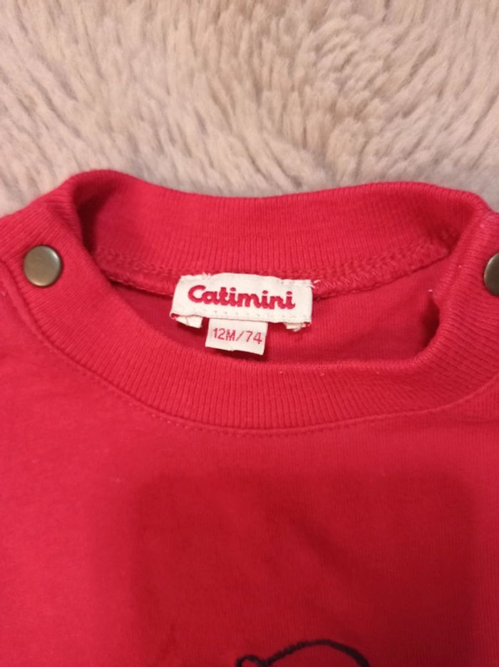 T-shirt rouge Catimini 12 mois - photo numéro 4