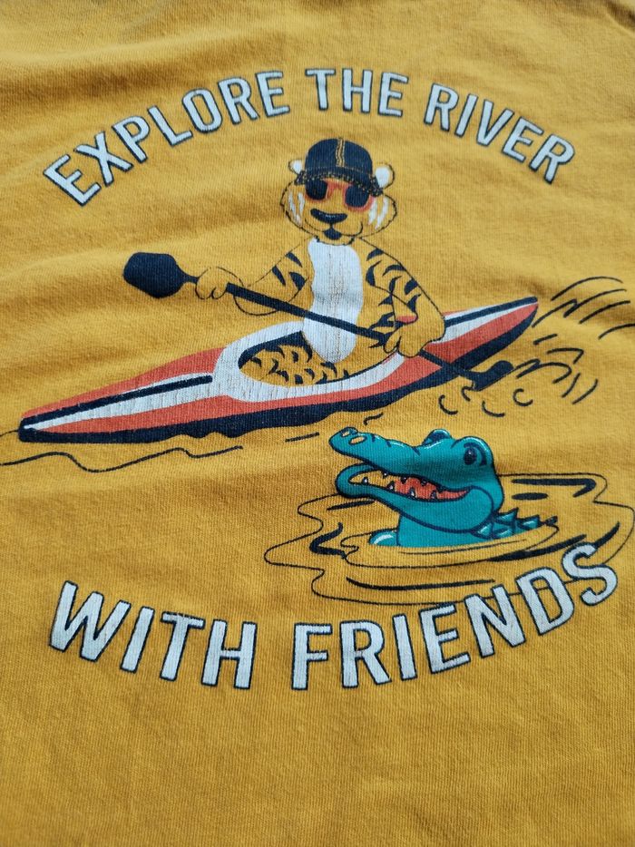 T shirt jaune imprimé tigre 5 ans - photo numéro 2