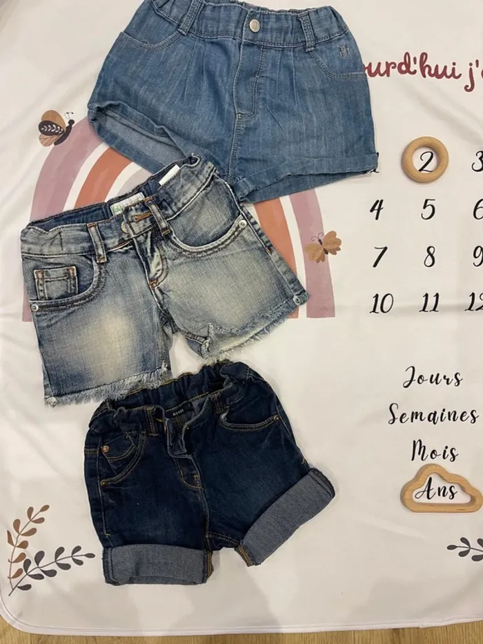 Lot de shorts bébé fille – Taille 2 ans