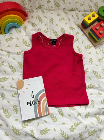 débardeur rose dentelle au dos 6 mois kiabi