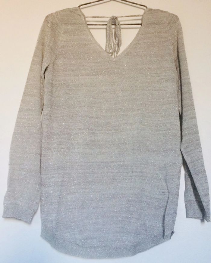 Pull fin gris argenté Camaïeu