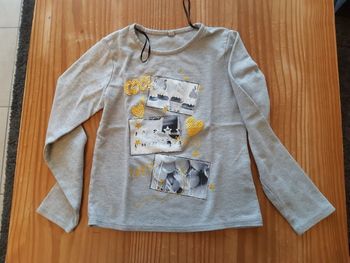Tee shirt gris et jaune