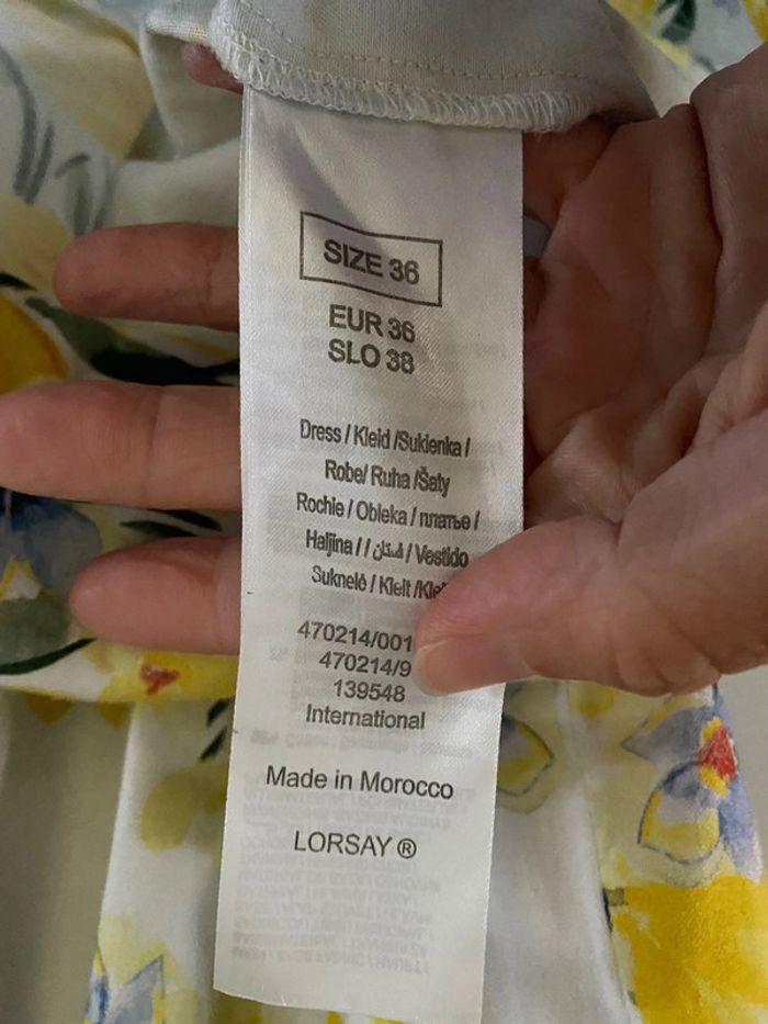 Robe fleurie blanc jaune Orsay Taille 36 - photo numéro 3