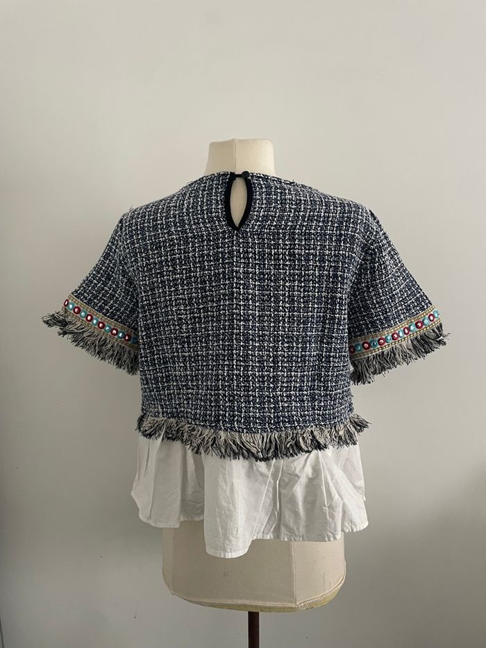 🌸jolie Blouse manches courtes casual bleu taille L Samar moda🌸 - photo numéro 2