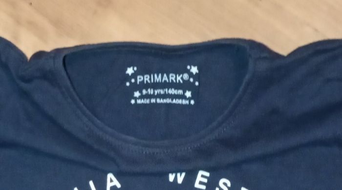 T-shirt fille marine et doré, Primark, taille 9-10 ans - photo numéro 3