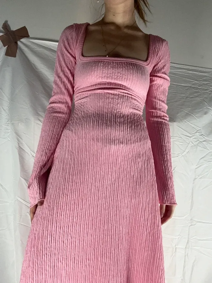 Robe longue rose à manches longues SHEIN - photo numéro 7