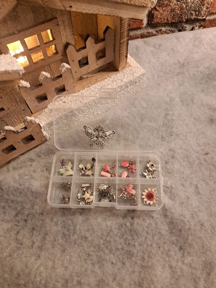 Breloques séparateur perles multicolore