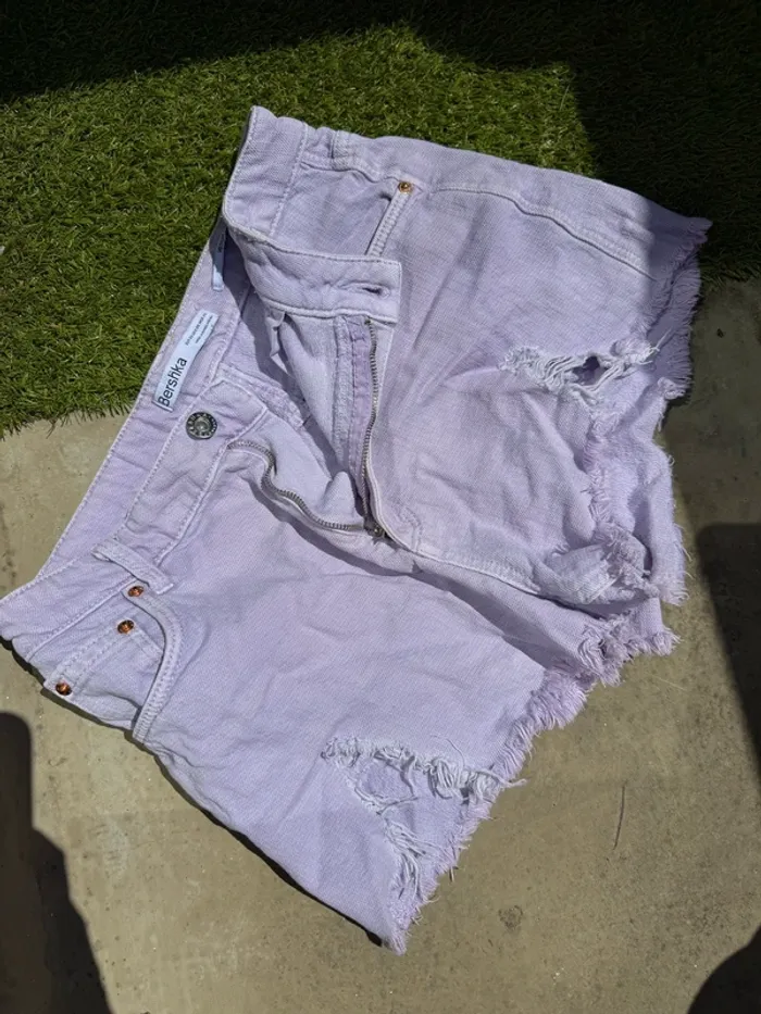 Short en jean lavande – Neuf – T. 38 – Bershka - photo numéro 4