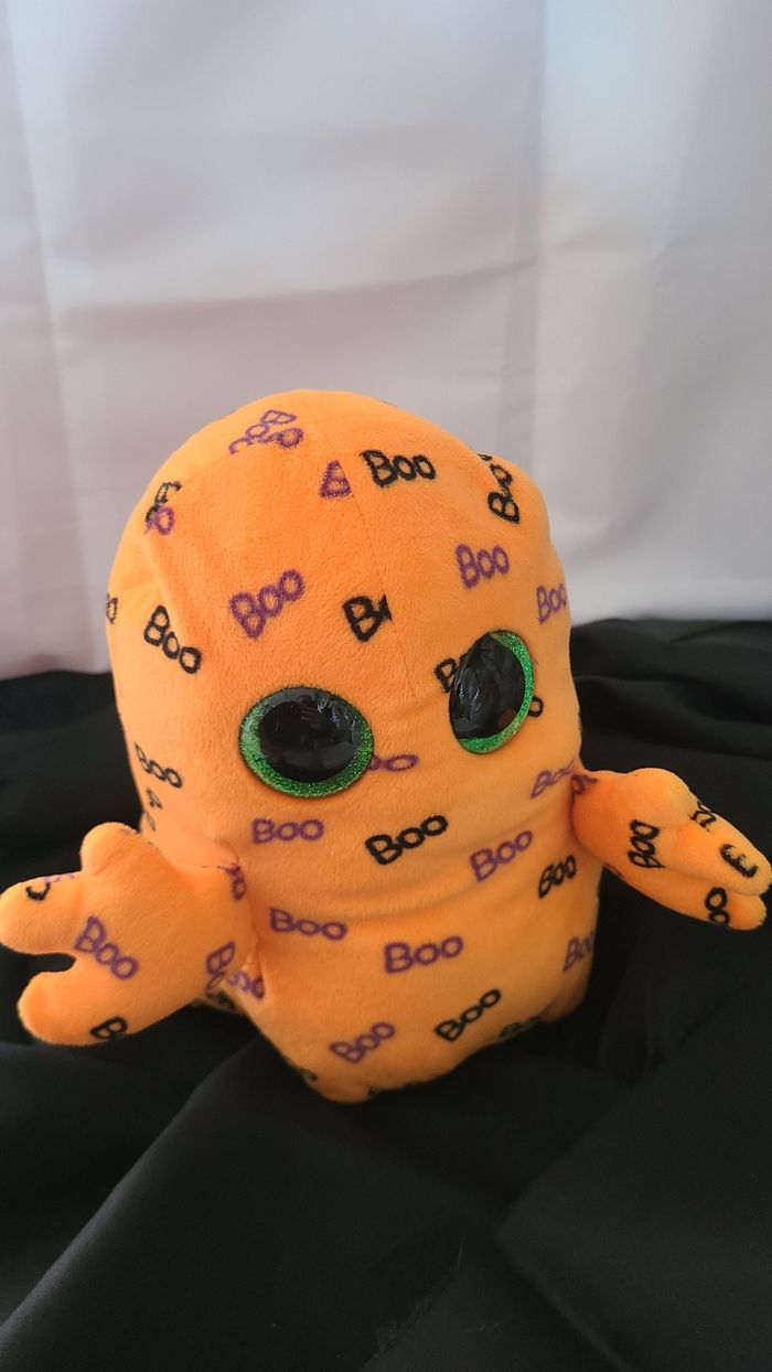 Peluche fantôme orange TY Halloween Beanie