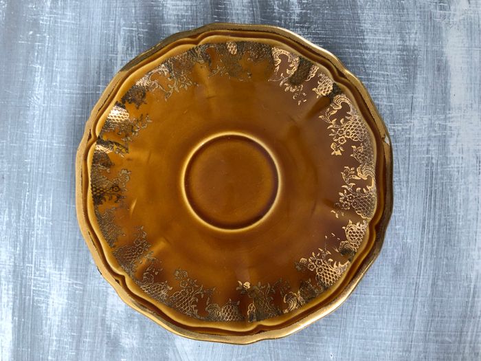 Vintage lot de 4 tasses et soucoupes avec défauts Lunéville Louis XV Honey - photo numéro 5