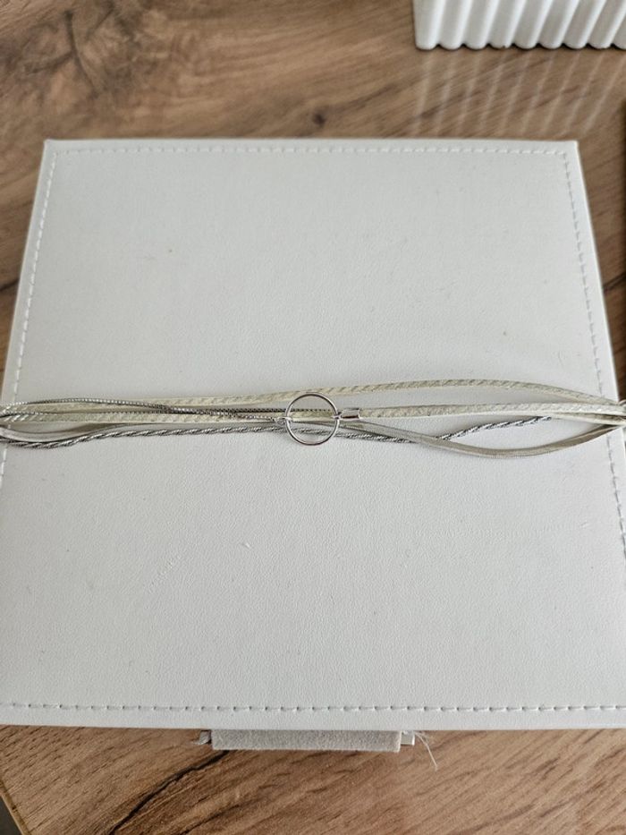 Bracelet cuir et argent Flowers for Zoé - photo numéro 2