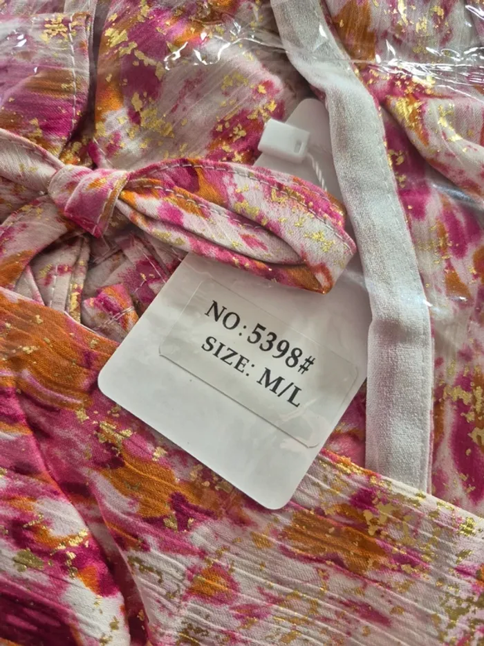 Robe Longue Fuschia et Dorée Femme Taille M/L - photo numéro 3