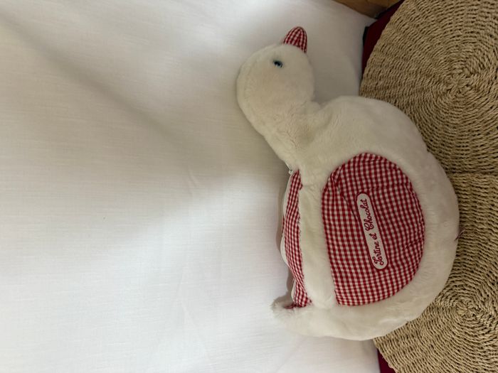 peluche canard tartine et chocolat vichy rouge range pyjama - photo numéro 5