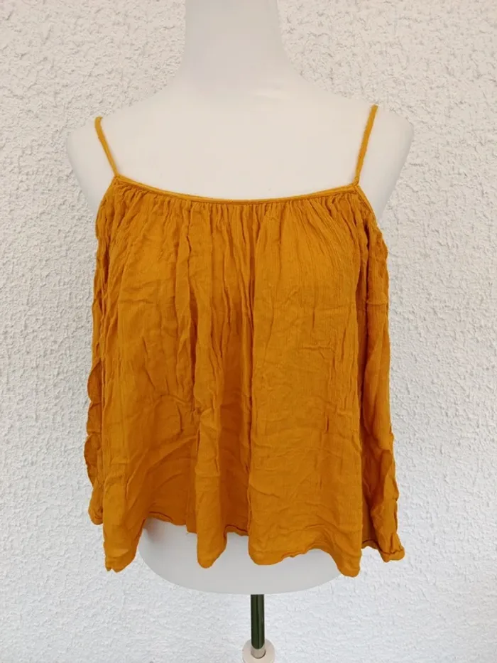 Haut fluide à bretelles moutarde Pimkie taille S taille