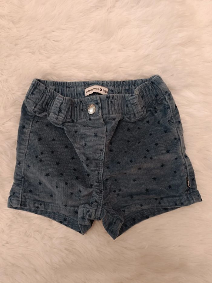 Short taille réglable velours côtelé étoiles T. 18 mois Lulu Castagnette