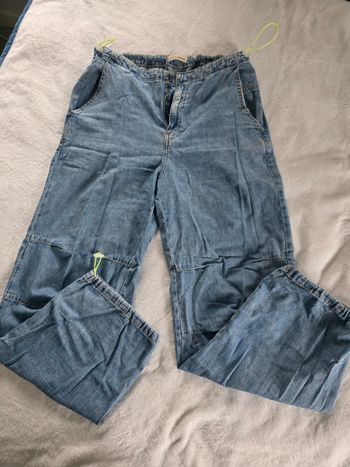 Pantàon cargo bleu jean fluide