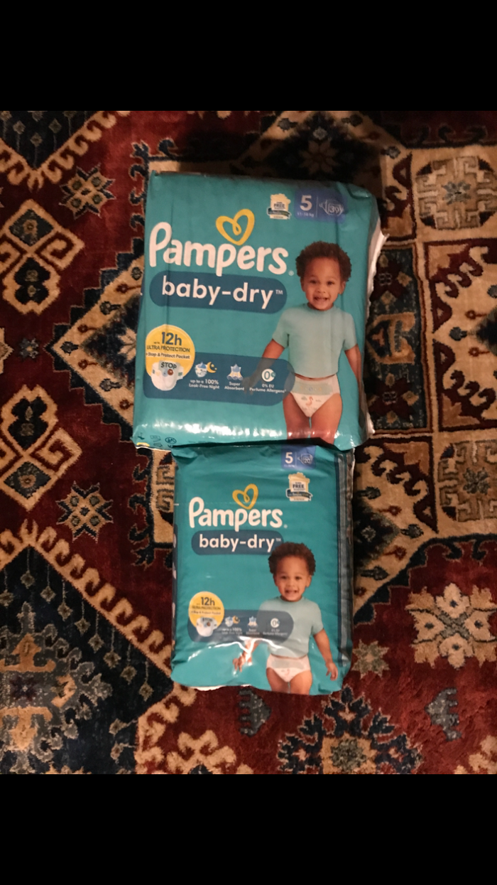 neuf lot de 2 paquets de couches pampers baby dry taille 5 soit 59 couches - photo numéro 3
