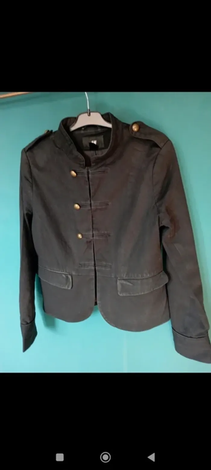 Veste noire style militaire