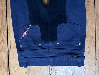 Pantalon équitation marine et daim noir 8 ans Fouganza Decathlon