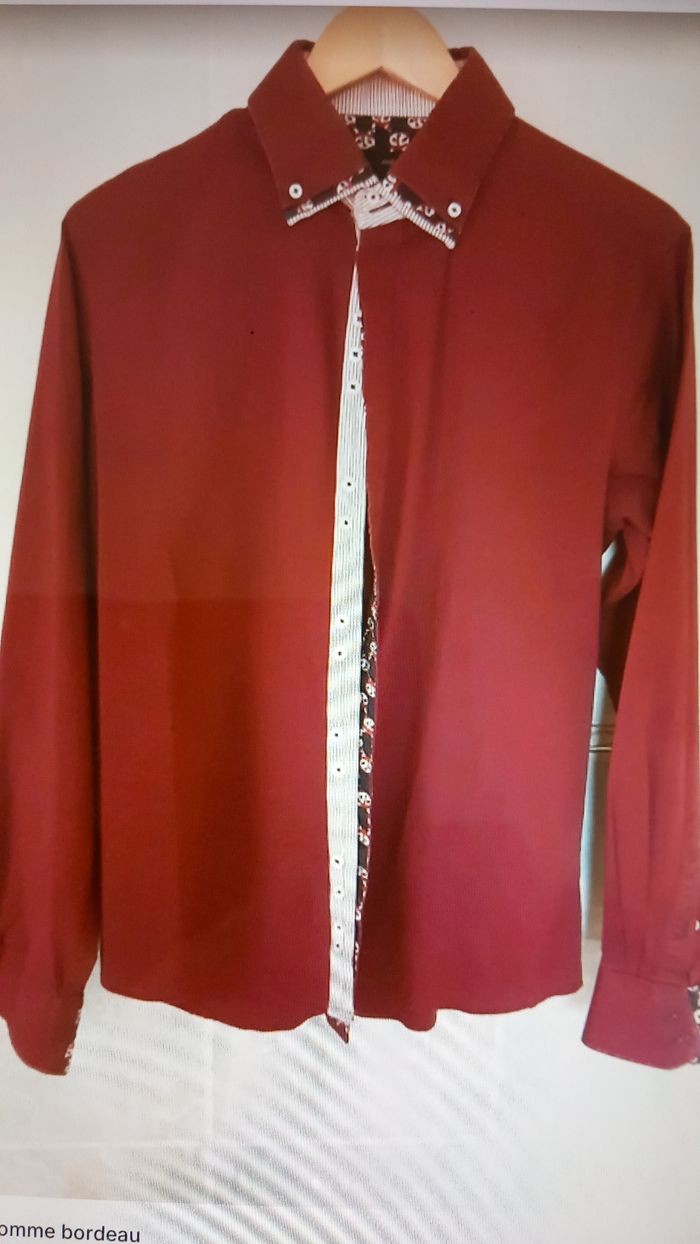 Chemise homme bordeau