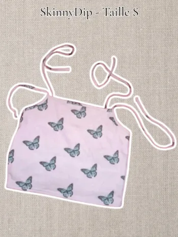 Crop top lilas motif papillons 🦋 - Taille S - SkinnyDip