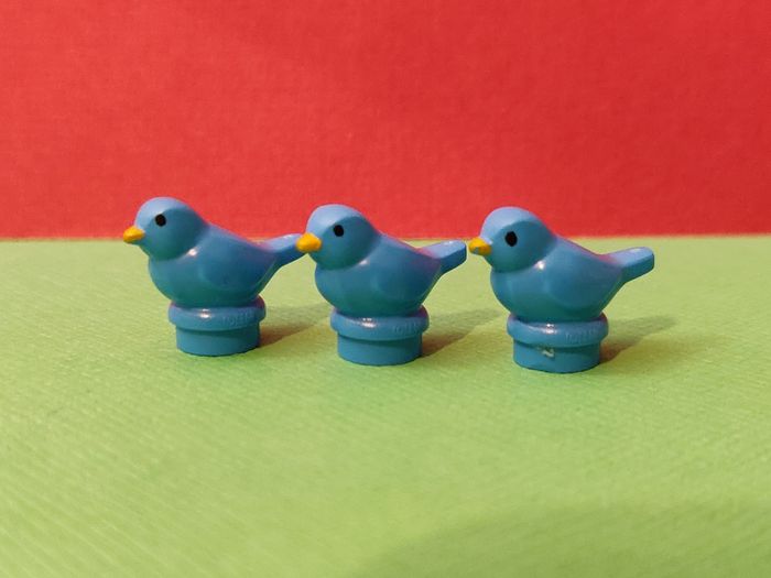Lot 3 oiseaux bleus Lego - en parfait état - vrai Lego