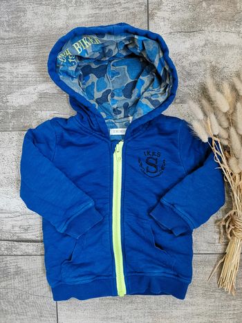 🌺IKKS Veste à capuche 12mois bleu camouflage