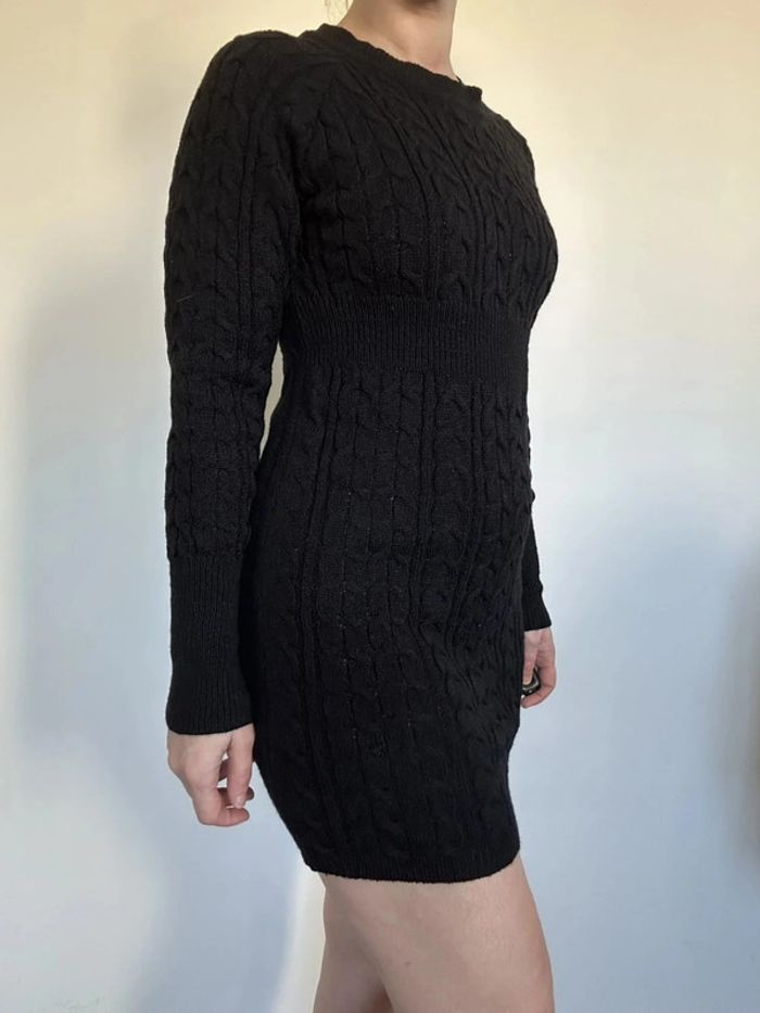 Robe pull torsadée noire Vintage Dressing - Taille 36/38, Très bon état 💖 - photo numéro 7