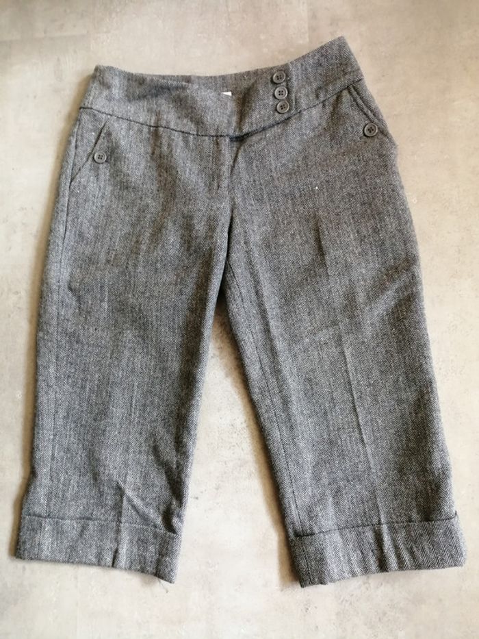 Bermuda long gris et noir Taille 38 Mim