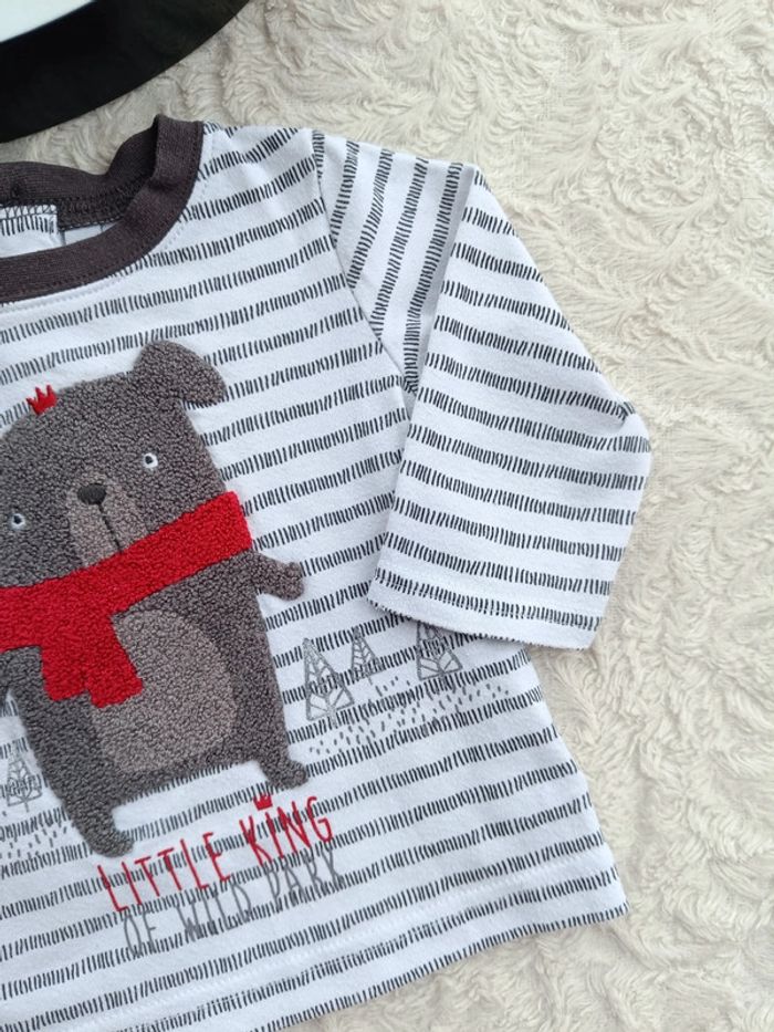 Ensemble (tee shirt manches longues+pantalon confortable) Garçon 6 mois Little king Chien - photo numéro 5